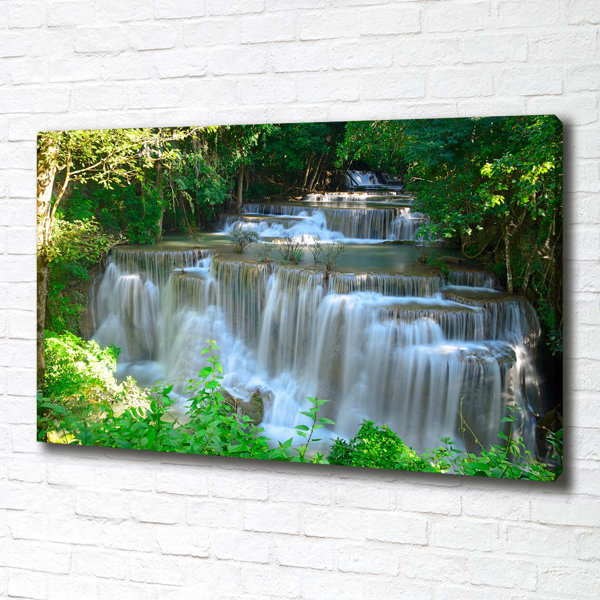 Union Rustic Wasserfall Kunstdrucke Auf Leinwand Wrapped Canvas